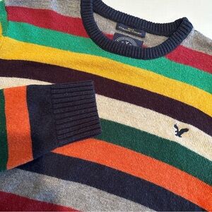 American Eagle Outfitters Multicolor Striped Crewneck Sweater